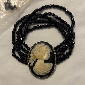 Vintage Black Cameo Bracelet